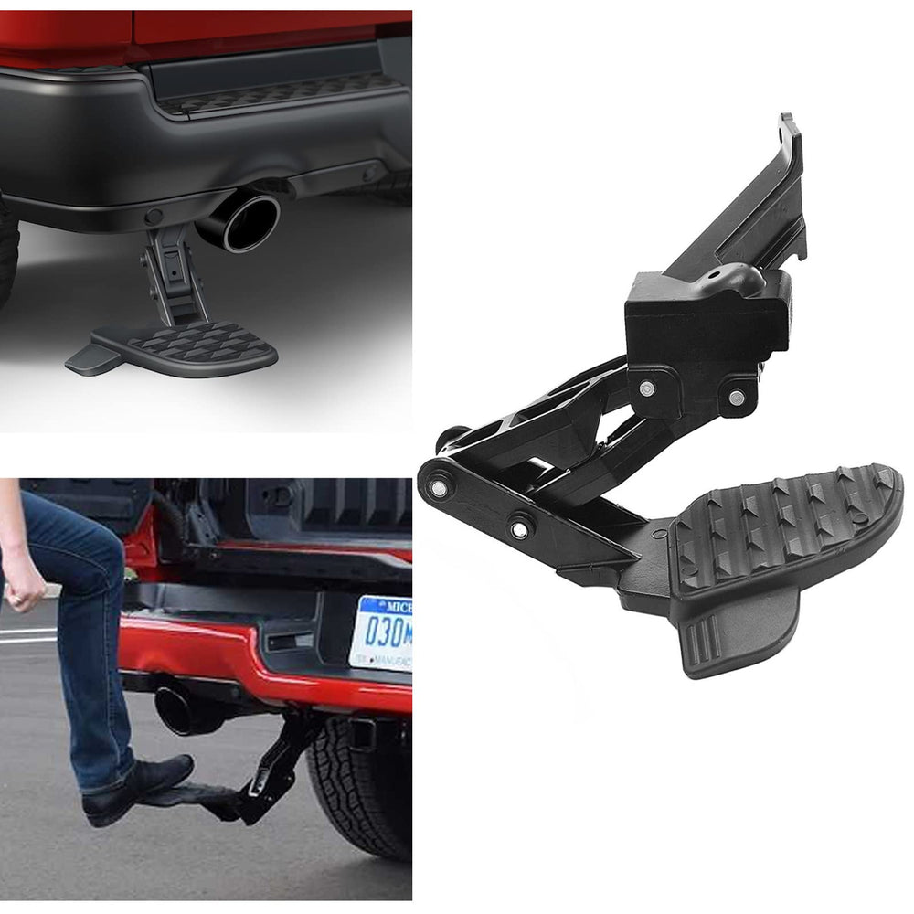 Goopool rear bed step highlights a secure mounting design for sturdy use.