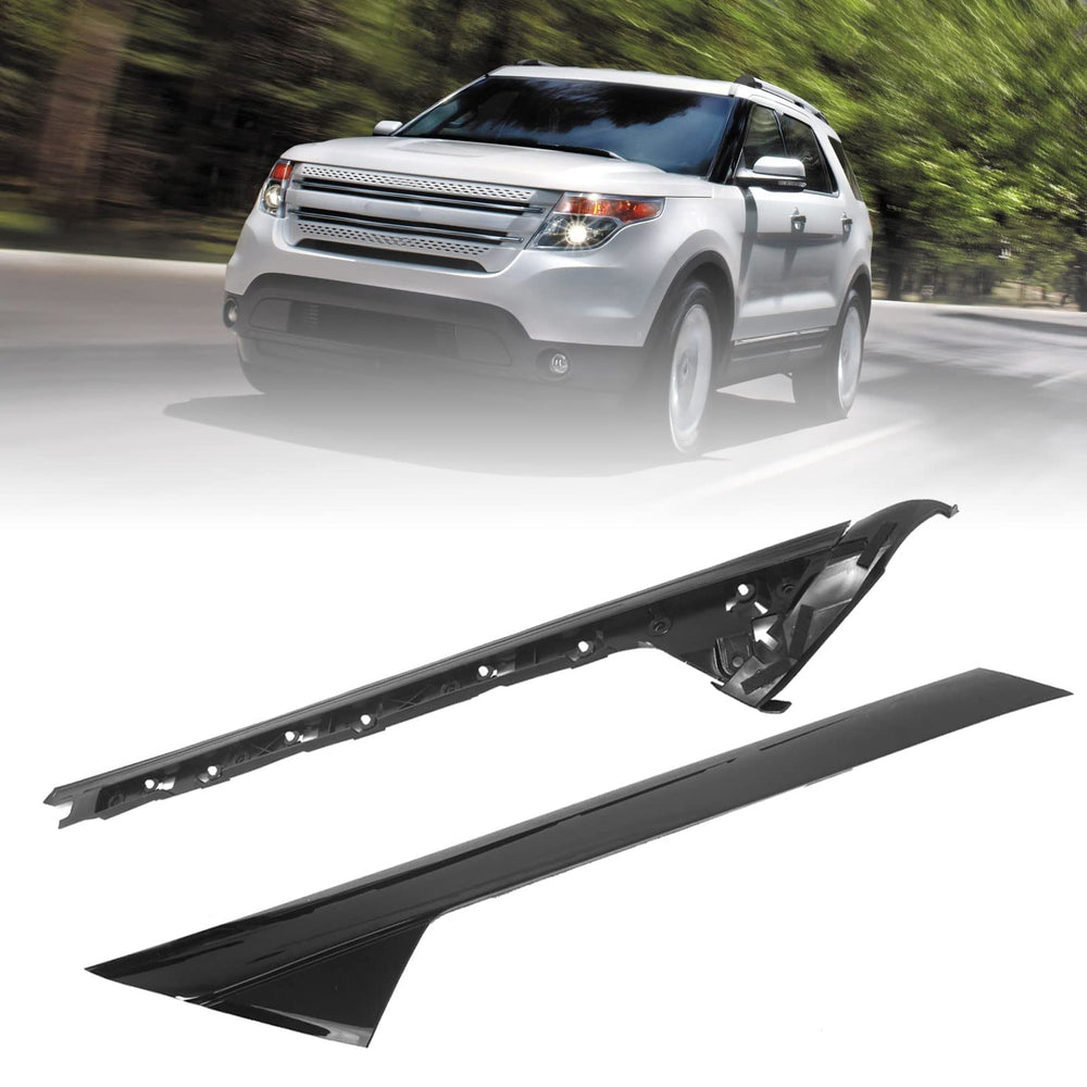 Packaging image of Goopool windshield A-Pillar molding kit with compatible part numbers.