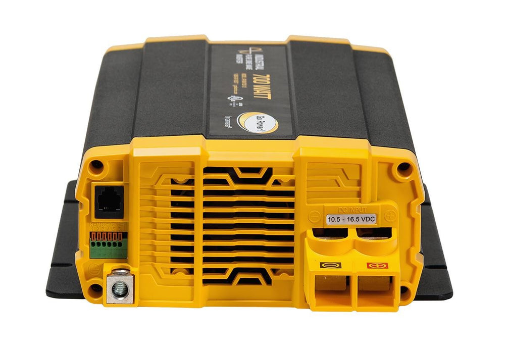 Go Power GP-ISW700 with dual GFCI outlets enables safe multi-device use on vehicles.