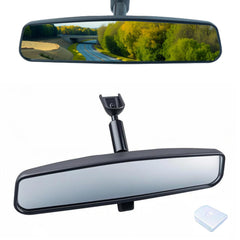 Gopupu ten-point-five-inch interior rear view mirror close-up, stable mount for reliable visibility.
