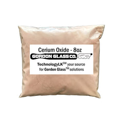 Close-up of cerium oxide powder texture in pink-brown color for scratch removal.