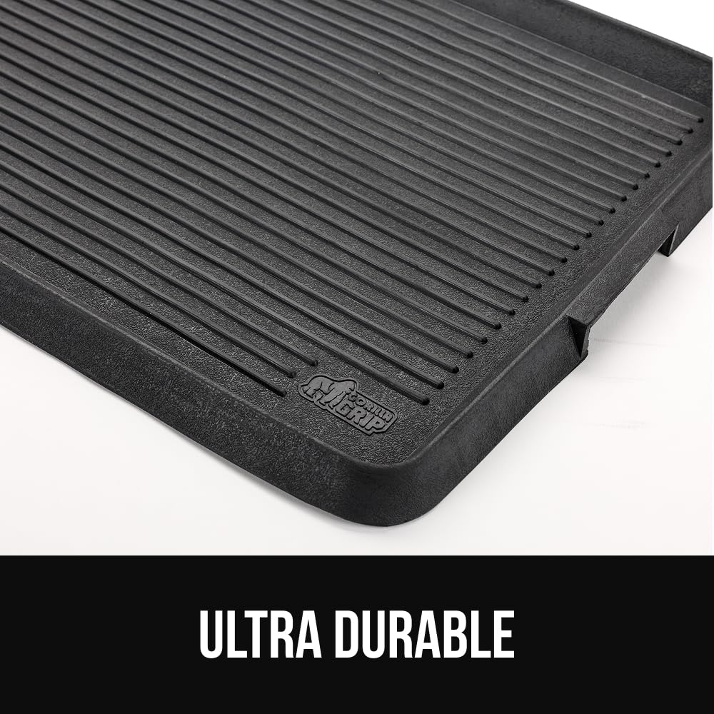 GORILLA GRIP boot tray measures 24 by 16 inches for spacious use