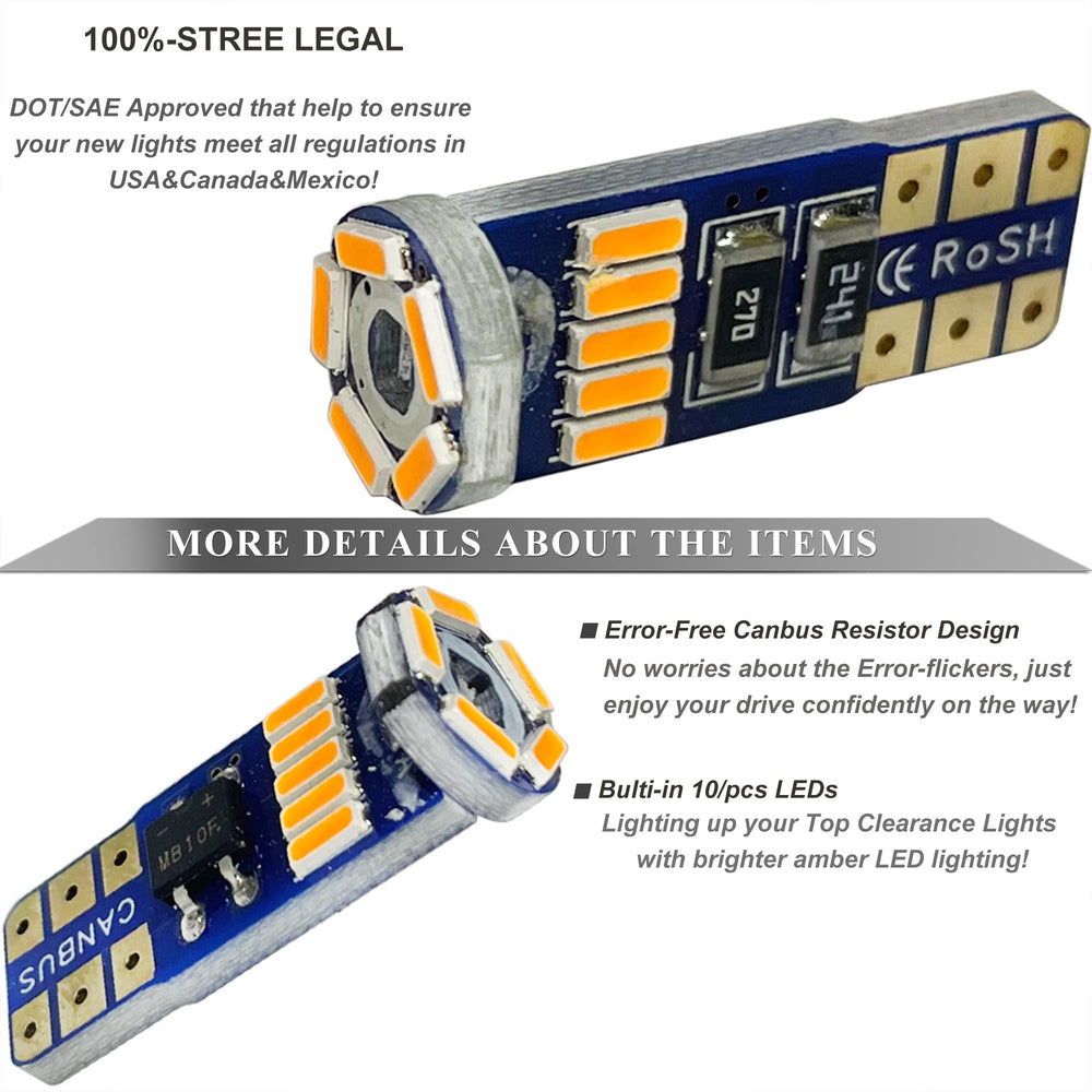 Gorromp 4014 SMD LED close-up showing bright amber diode quality for cab lights.