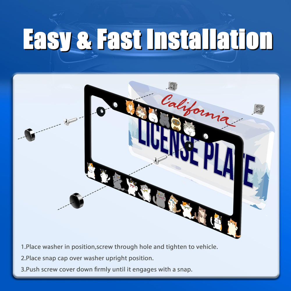 GORSNKYE license frame with colorful pattern brightens your car exterior.