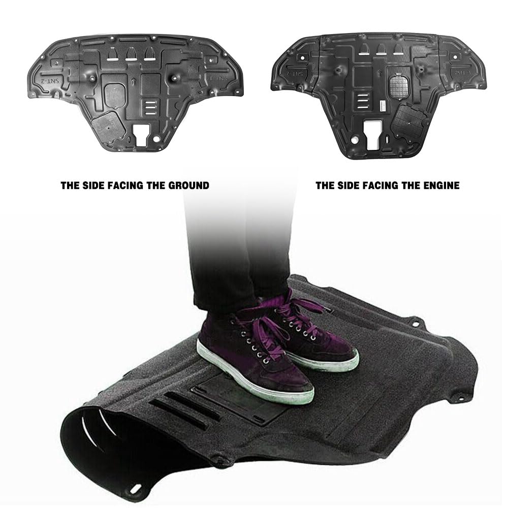 Gorzizen engine splash shield material close-up highlights durable PVC-based plastic steel.