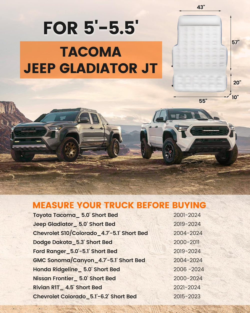 GOTIDY Gladiator JT mattress setup for seamless sleeping space in the bed.