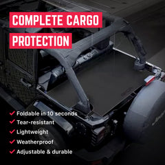 GPCA Cargo Cover Lite with six D-Rings secures gear during rugged drives
