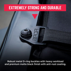 GPCA tie-down D-plate installed on a Jeep Wrangler demonstrates secure cargo management.
