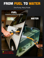 GPUTEK E1 versatile fluid transfer suitable for gasoline, diesel, water