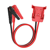 GragicSZ Milwaukee-compatible jumper cable clamps connected to a car battery for a secure jump start.