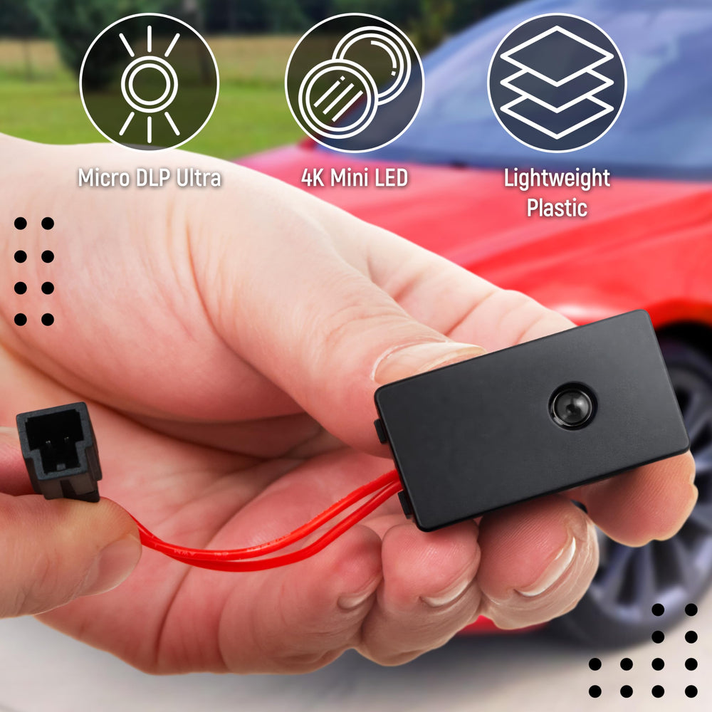 Granatan car door light for the rear-right door projects a clear logo on the ground