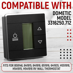 Granatan thermostat shown with Dometic 3316250.712 compatibility for easy swap.