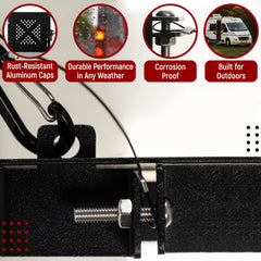 Granatan bumper end cap with rubber pads for a tight, rattle-free fit.
