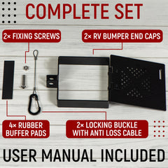 Granatan aluminum bumper end cap kit with screws for quick installation.