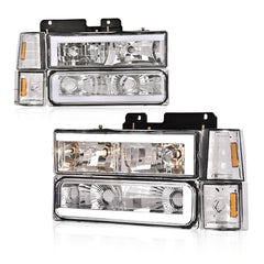 GRAND ORANGE LED DRL headlight assembly front view showing clear optics and daytime light ring