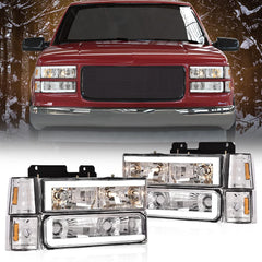 GRAND ORANGE LED DRL headlight assembly GMC C1500/C2500 fit provides reliable replacement