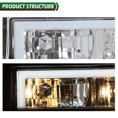 GRAND ORANGE LED DRL headlight assembly Yukon/Suburban fit for broader compatibility