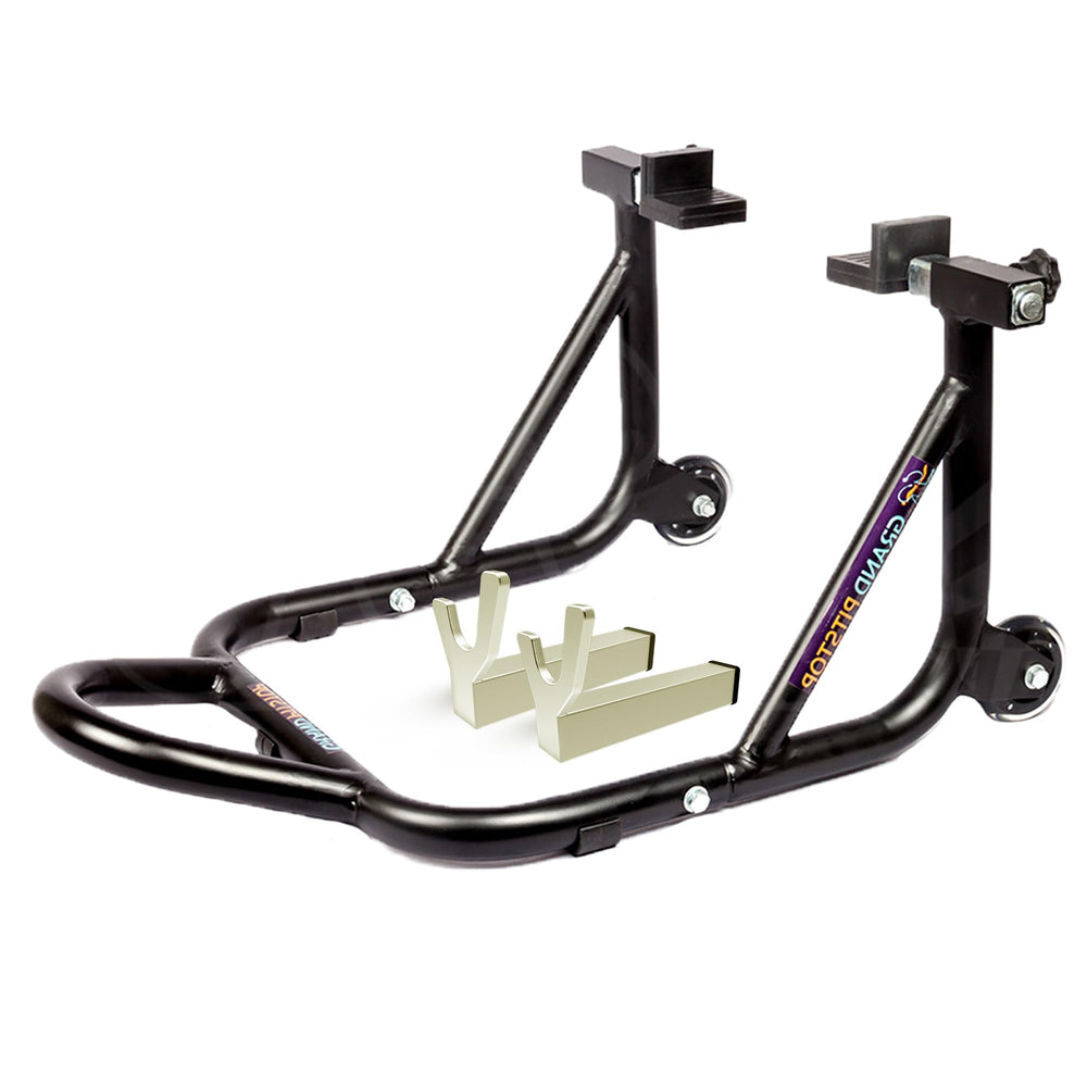 GRAND PITSTOP motorcycle stand front fork adjustable width for most sport bikes.