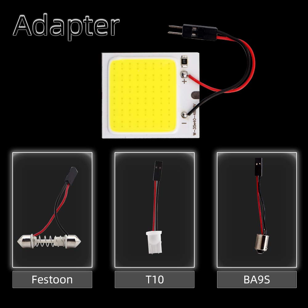 Grandview COB 48-SMD LED T10 adapter enables simple plug-and-play installation.
