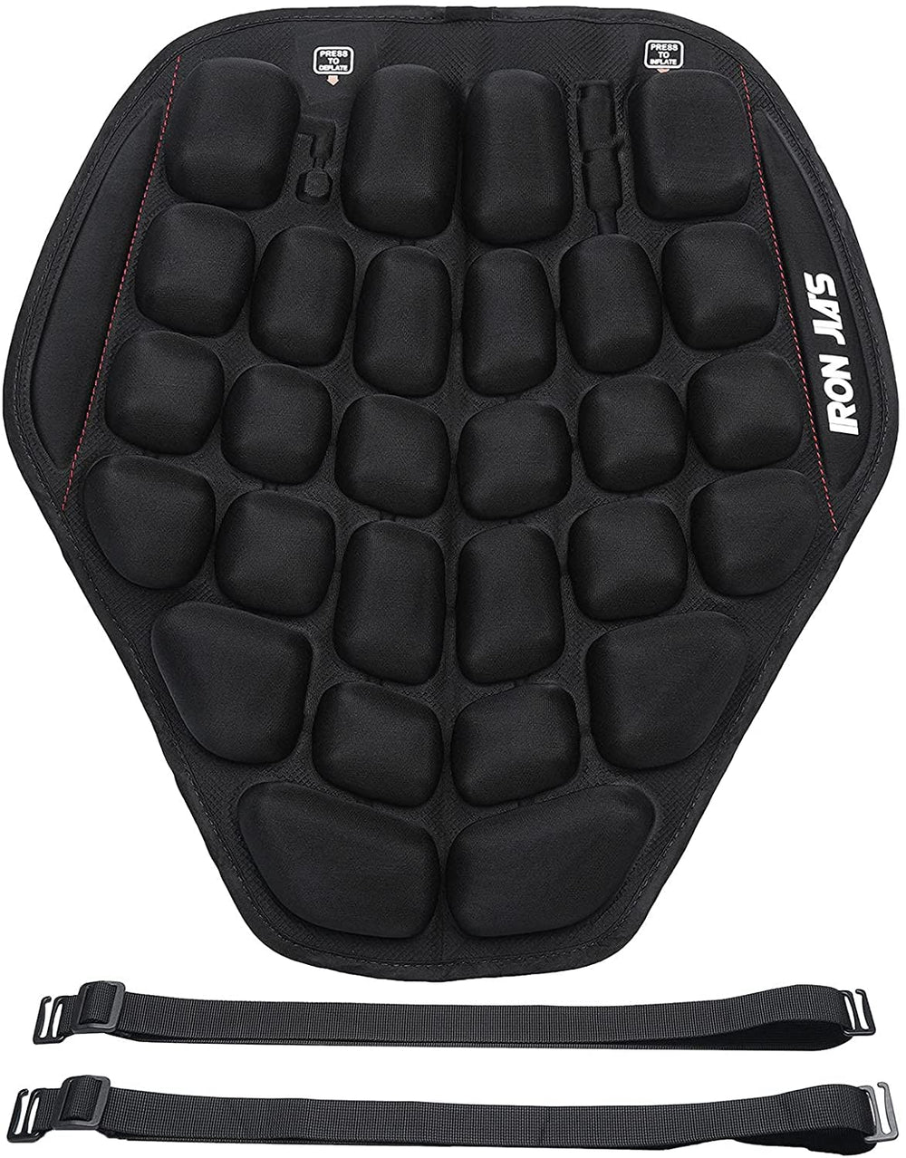 Grapelet motorcycle seat cushion with inflation system delivers enhanced comfort on long rides.