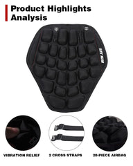 Grapelet seat pad provides shock absorption for smoother rides on rough roads.