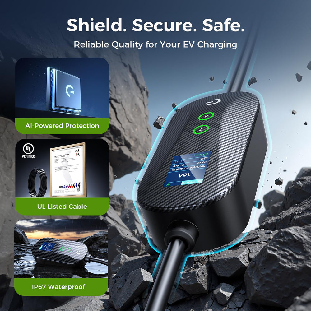 Grasside IP67-rated shell protecting the charger from elements