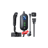 Grasside Tesla charger with LCD display shows real-time charging data.