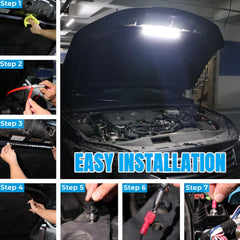 GreceYou 36cm LED strip installs with adhesive tape or ties.