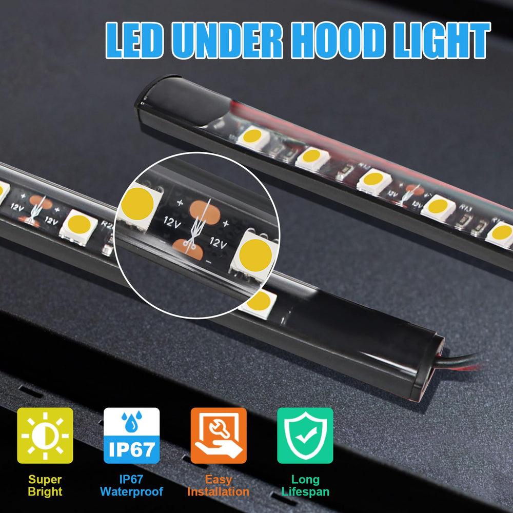 GreceYou under hood LED light with automatic switch activates when the hood opens.