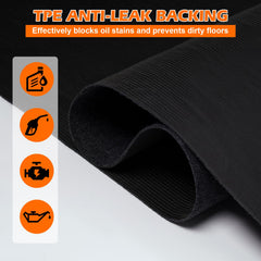 Grefinity oil spill mat easily cut to fit any space.