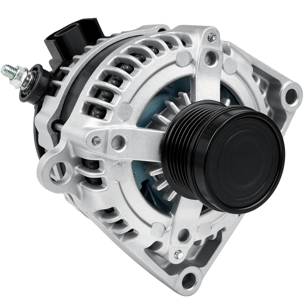 Grezuton 150A alternator front view with sturdy aluminum housing for Silverado