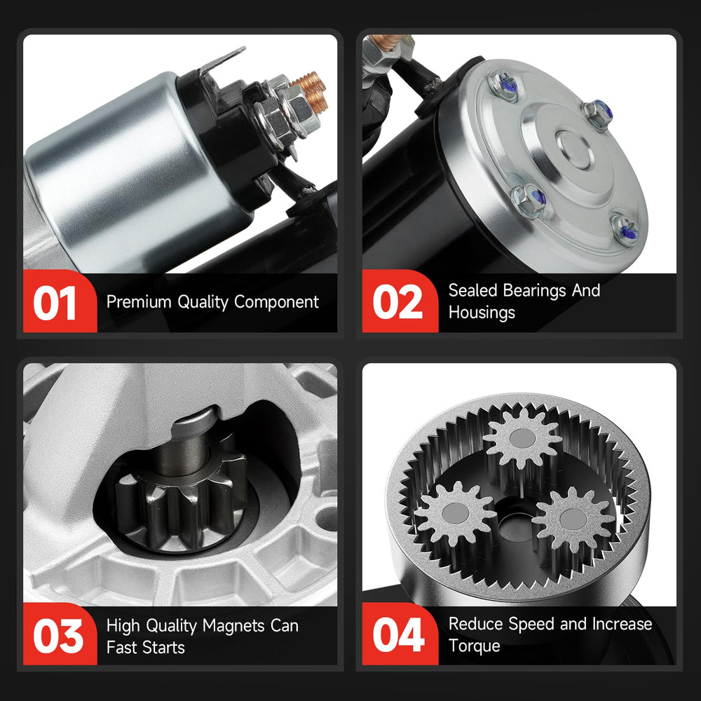 Grezuton starter in engine bay view highlights compact design
