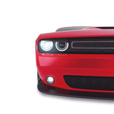 GRIDREADY Angry Eyes headlight eyelids on a Dodge Challenger front view for a bolder look.