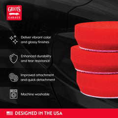 Durable red foam pad from Griot's Garage resisting tearing
