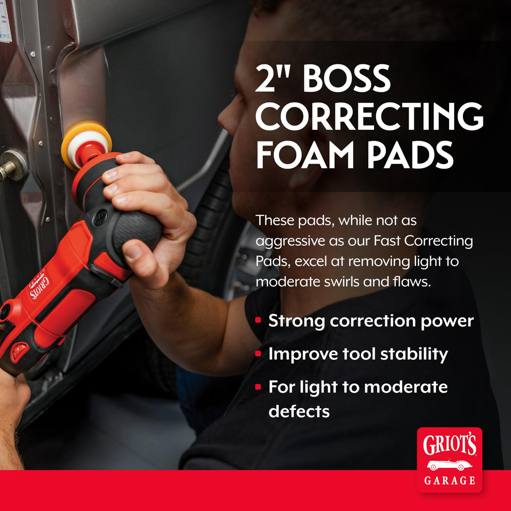 Griot's Garage Boss pad in use on a panel for even coverage.