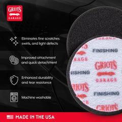 Griot's Garage 3-inch pad bevel face promotes uniform product distribution during polishing