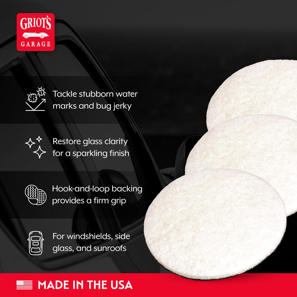 Griot's Garage 3-inch pad on an orbital polisher for secure detailing.