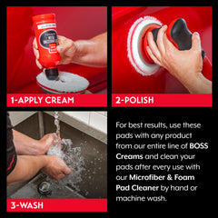 Griot's Garage BOSS pad high-rebound foam supports fast rotation.