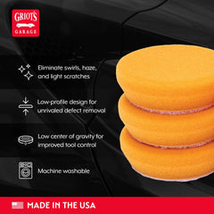 Griot's Garage Boss pad with intercooling hole reduces heat during polishing.