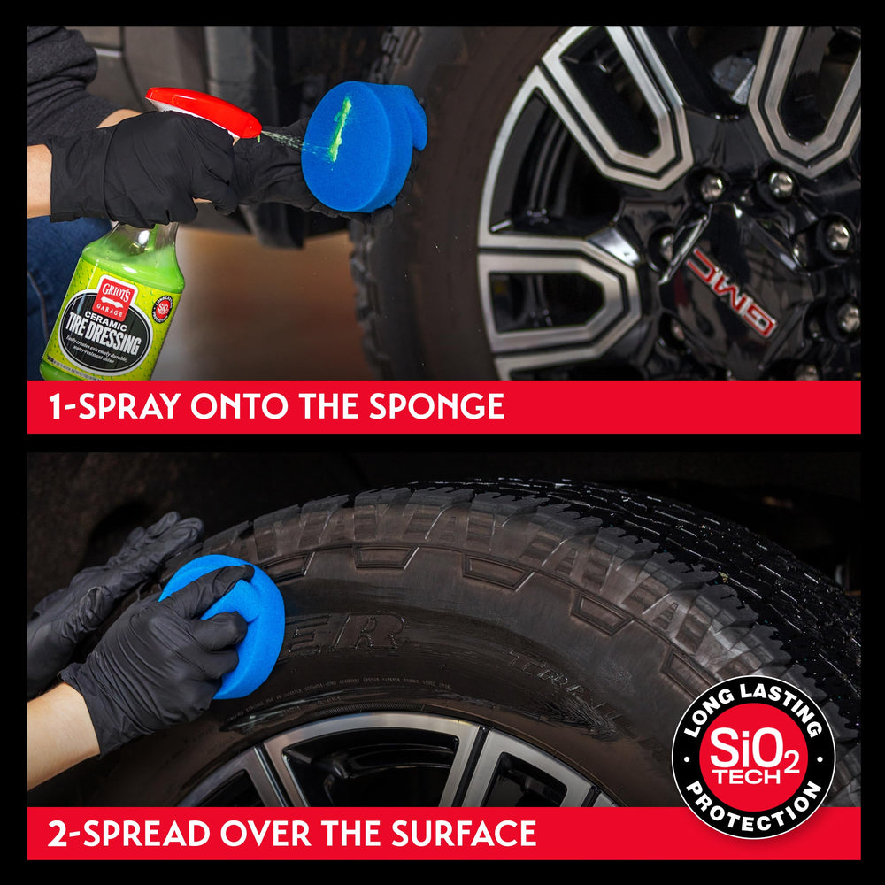 Griot's Garage Ceramic Tire Dressing revives trim on rubber, vinyl, and plastic surfaces
