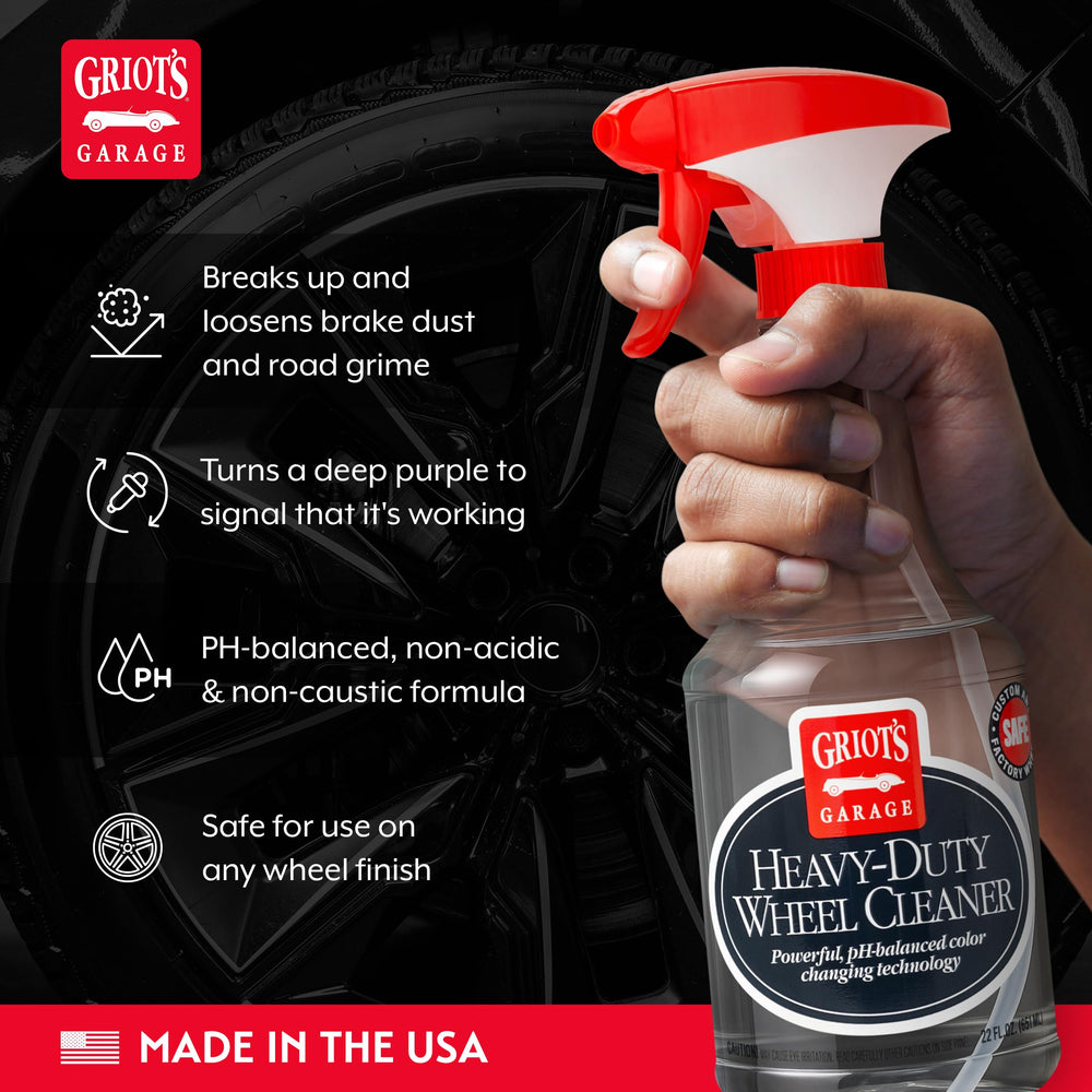 Griot's Garage Color-Changing Wheel Cleaner highlights grime as it cleans.