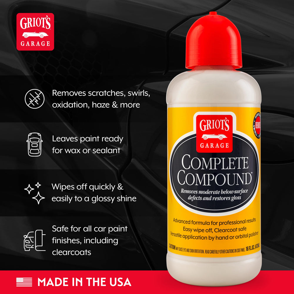 Griot's Garage Complete Compound with machine polisher for powerful correction