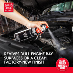Griot's Garage Engine Bay Dressing gloss-layering demonstrates buildable shine on demand.