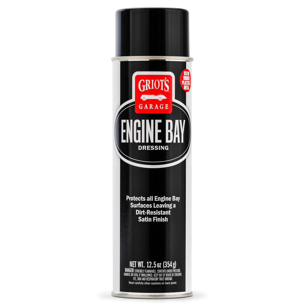 Griot's Garage Engine Bay Dressing spray-application delivers fast, non-greasy shine to engine bay surfaces.