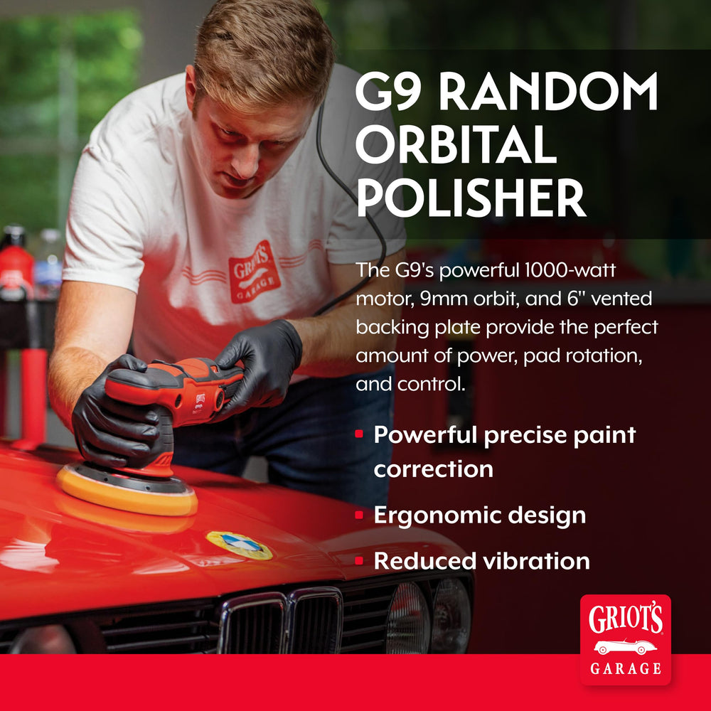 Close-up of the G9 ergonomic grip for fatigue-free operation