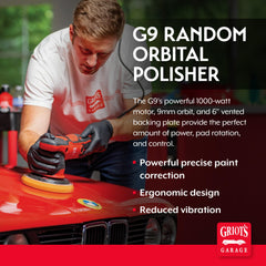 Close-up of the G9 ergonomic grip for fatigue-free operation