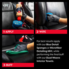 Griot's Garage Leather 3-in-1 seat cleaning demonstrates interior care.