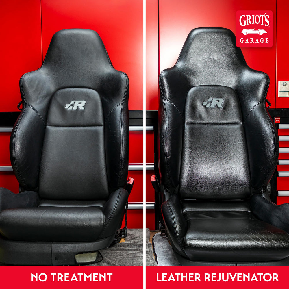 Griot's Garage Leather Rejuvenator applied to home furniture for renewed texture