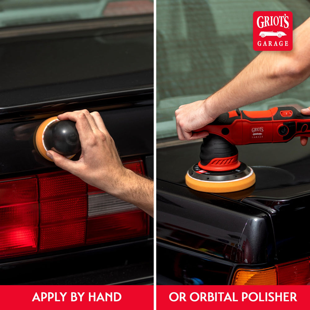 Griot's Garage Liquid Wax 3-In-1 on paint yields high-gloss, vibrant color depth.
