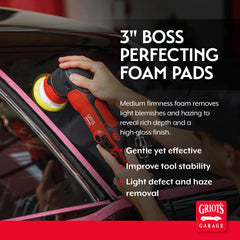 Griot's Garage pad on dual-action polisher yellow for efficient swirl removal
